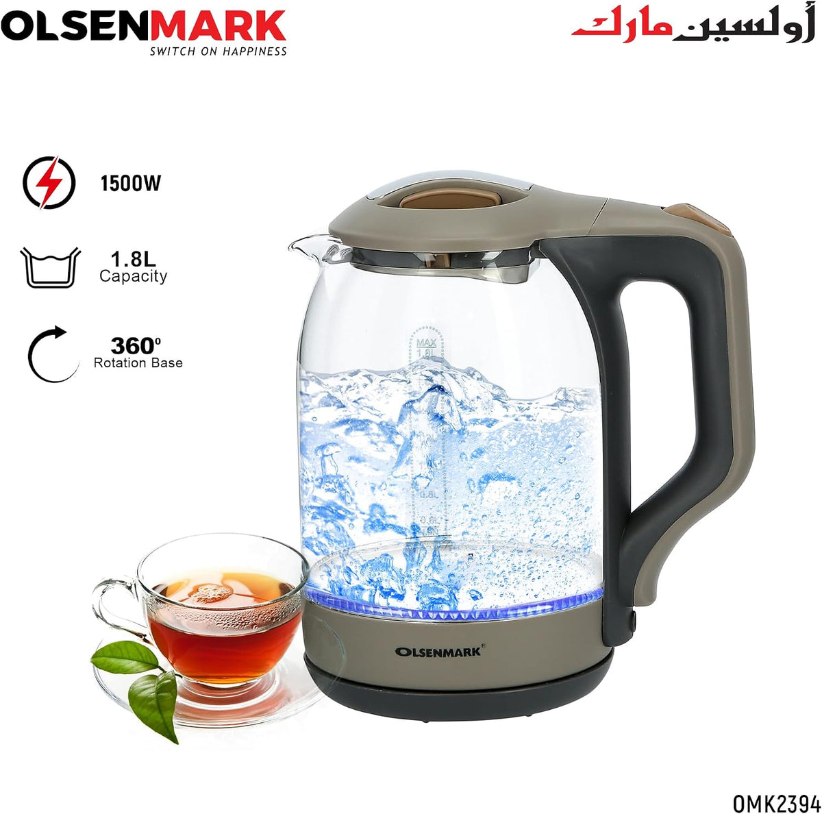 Olsenmark Illuminating Glass Kettle 1.8L 1500W