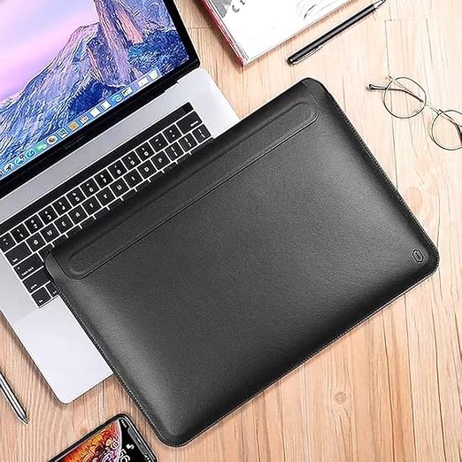 كڤر حماية Genuine جلد طبيعي لجهاز Macbook 12 بوصة من WIWU | أسود