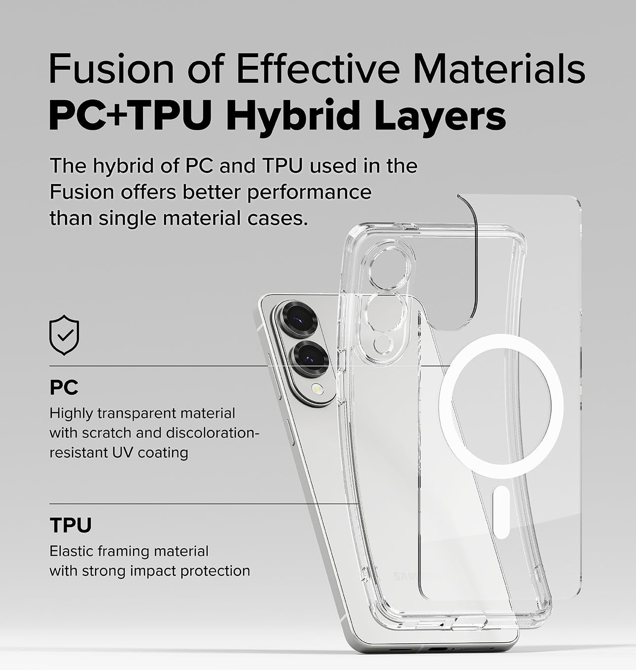 كڤر حماية X-Crystal لهاتف Samsung Galaxy S25 مضاد للاصفرار متوافق مع MagSnap من Keephone | شفاف