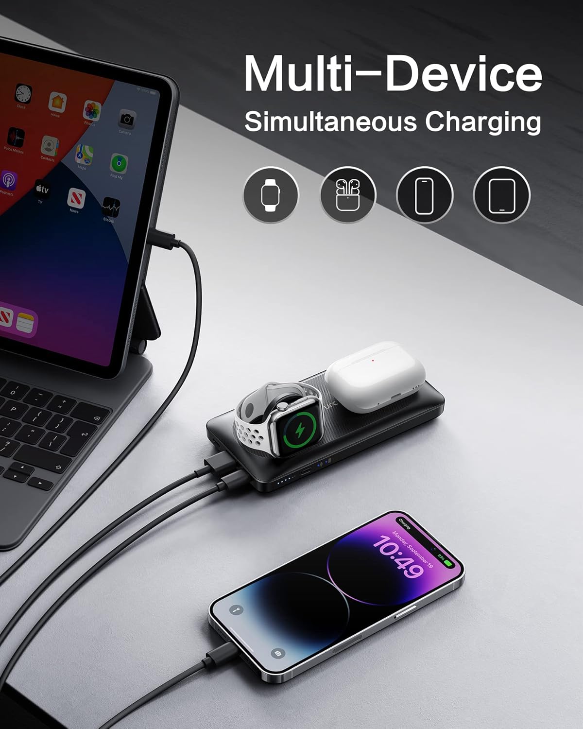 Asli Magcharge Quadfusion 4in1 Pd 10000mah Magsafe Power Bank Black | MC-21