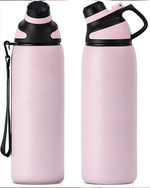 Asli Global 800ml Stainless Steel Metal Canteen for Travel Water Bottle | Pink