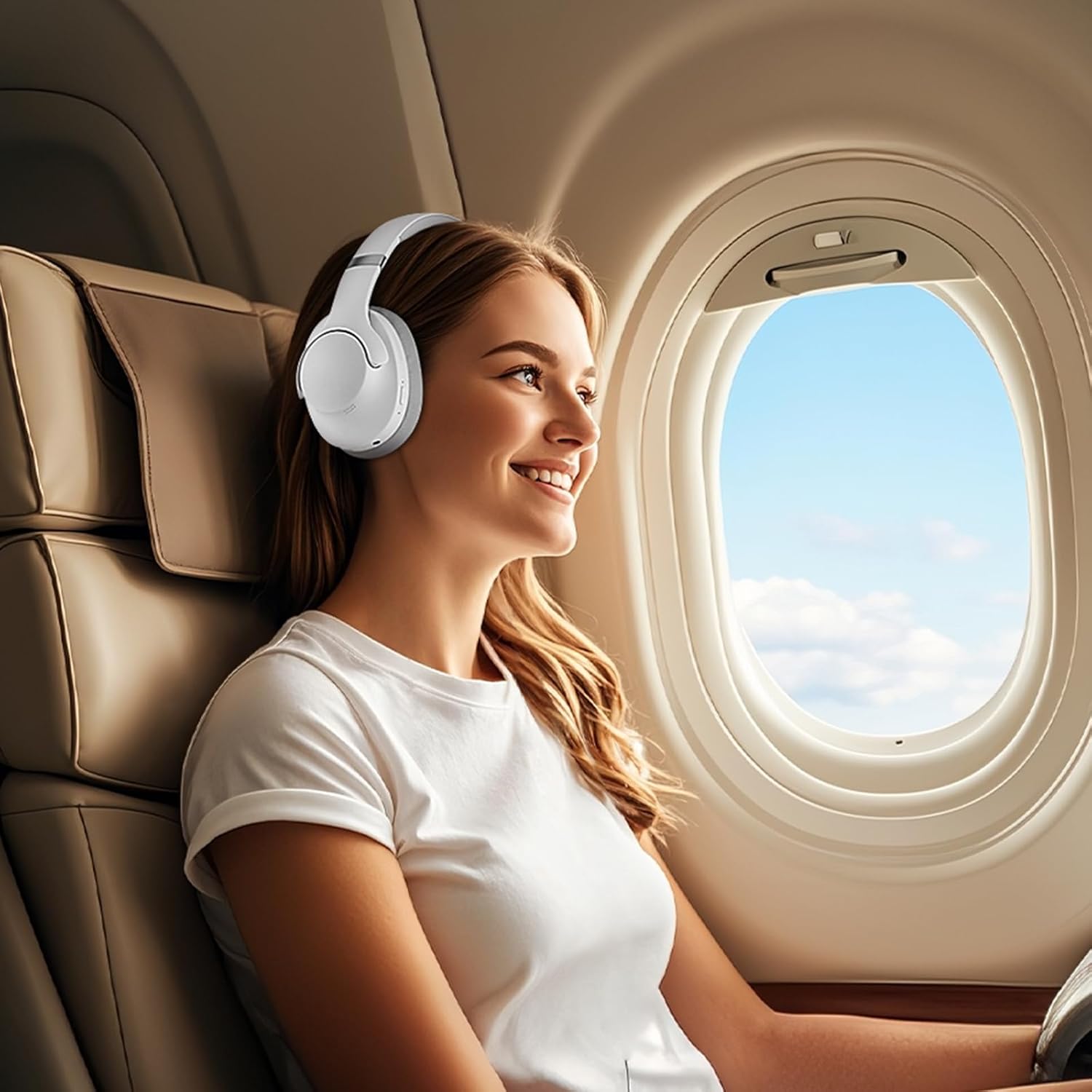 Wireless Active Noise Cancelling HeadPhones | White