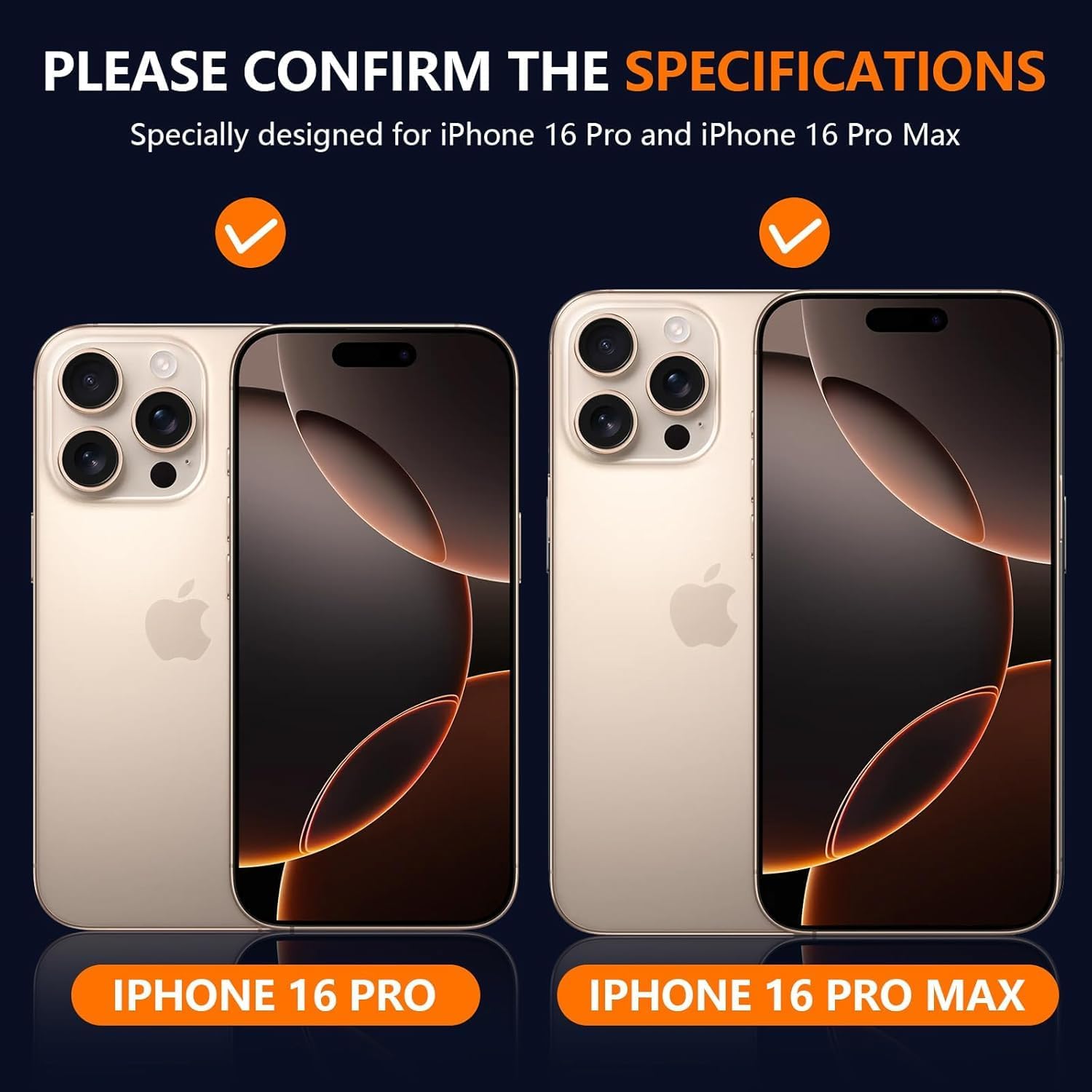 كڤر حماية كريستال من ليزل لهاتف iPhone 16 Pro/16 Pro Max|ذهبي 