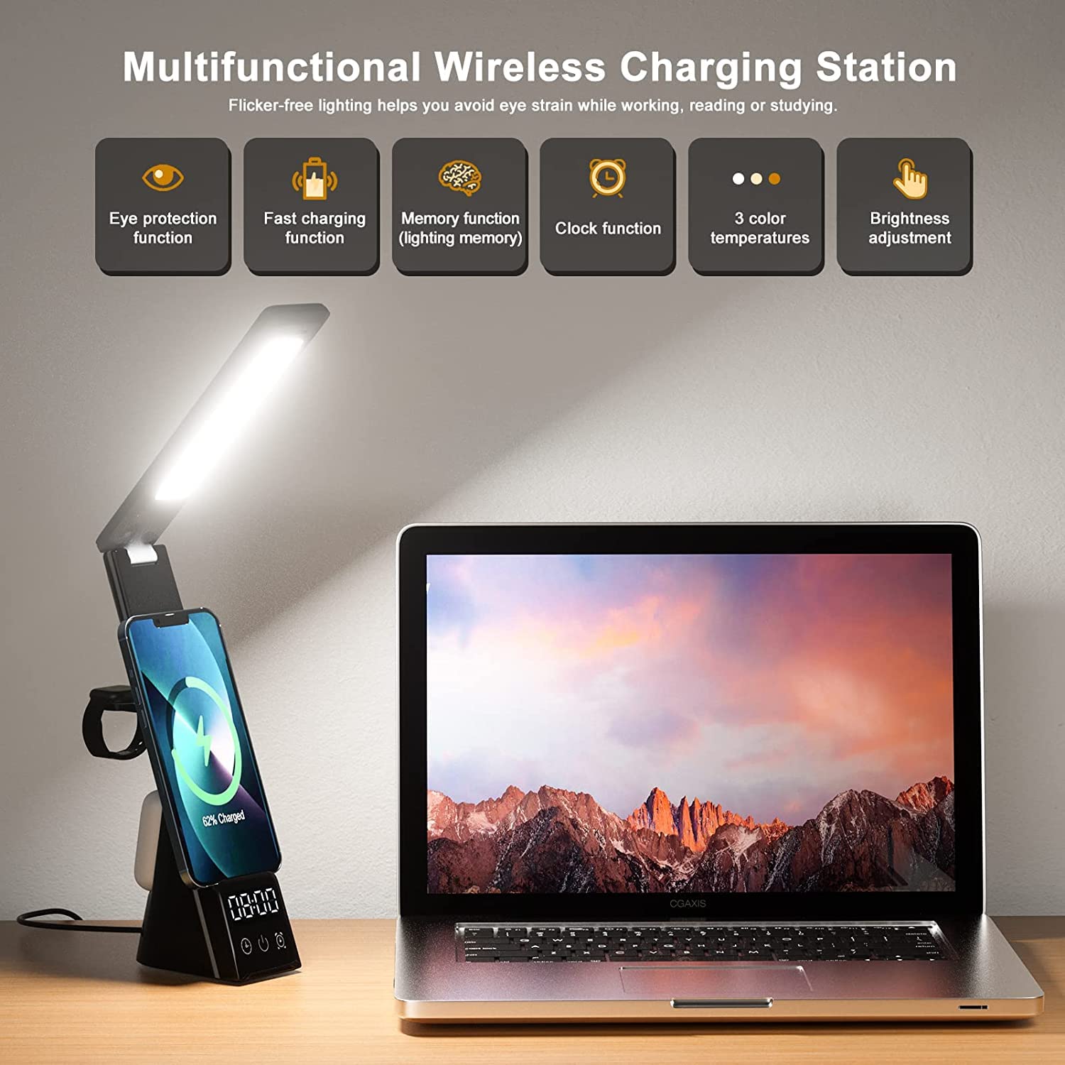 Desk Lamp Multi-Functional Wireless Charging Station (DL-WC)