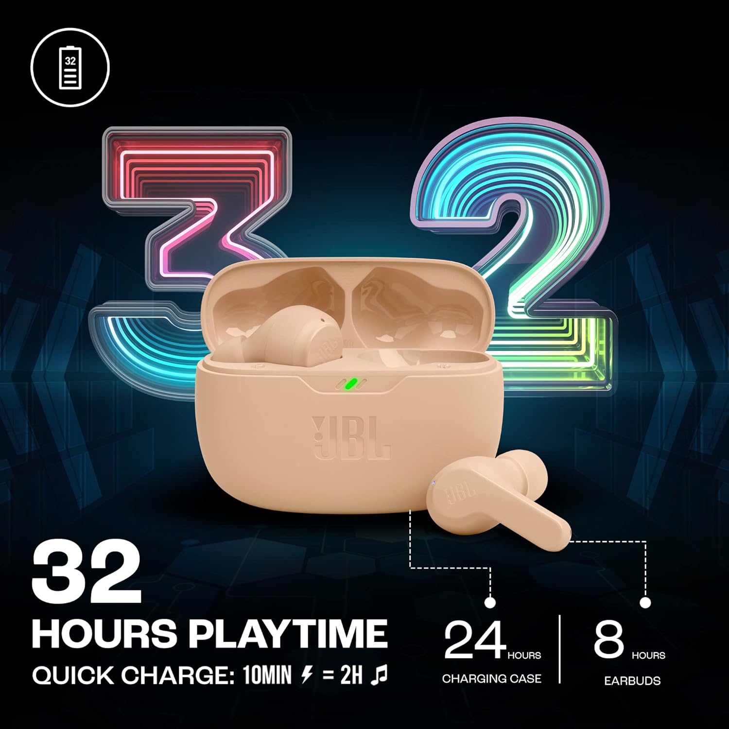 JBL Wave Beam Wireless Earbuds | Beige