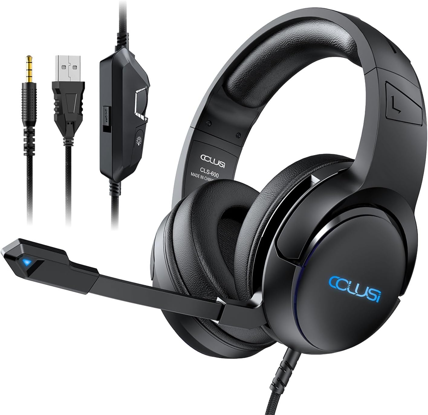 Colusi Multi-Platform Gaming Headset – 3.5mm + USB For PC, PS4/PS5, Xbox, Switch | Black