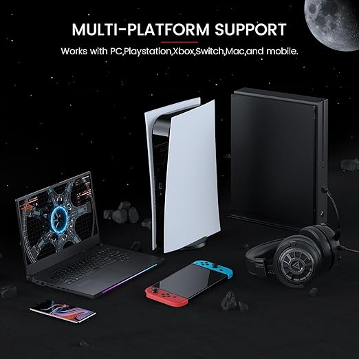 سماعة رأس للألعاب بمنفذ 3.5 مم من EKSA | أسود