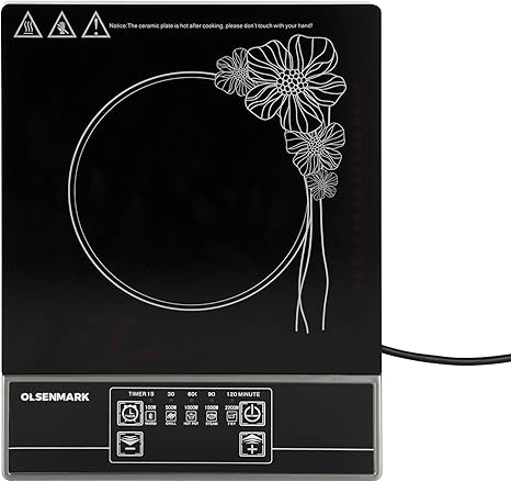 Olsenmark Infrared Cooker – Electric Infrared Glass Ceramic Cooker, Portable, Safe & Reliable