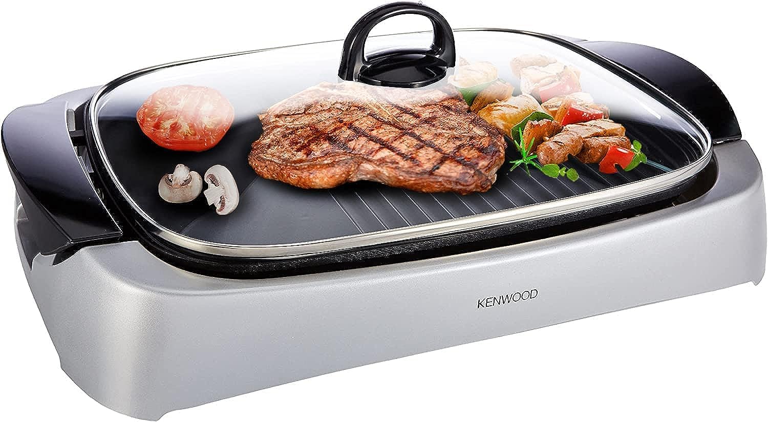 Kenwood Health Grill 2000 Watts With Glass Lid, Silver