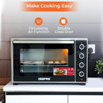 Geepas Electric Oven, 60L | 60 Minutes Timer | Inside Lamp | Stainless Steel Heating Elements | Heat Resistant Tempered Window | 2000W Power