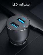 شاحن سيارة PowerDrive III Alloy بقوة 36 واط مع منفذان  USB-A Ports من Anker