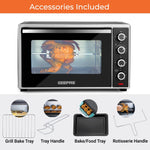 Geepas Electric Oven, 60L | 60 Minutes Timer | Inside Lamp | Stainless Steel Heating Elements | Heat Resistant Tempered Window | 2000W Power