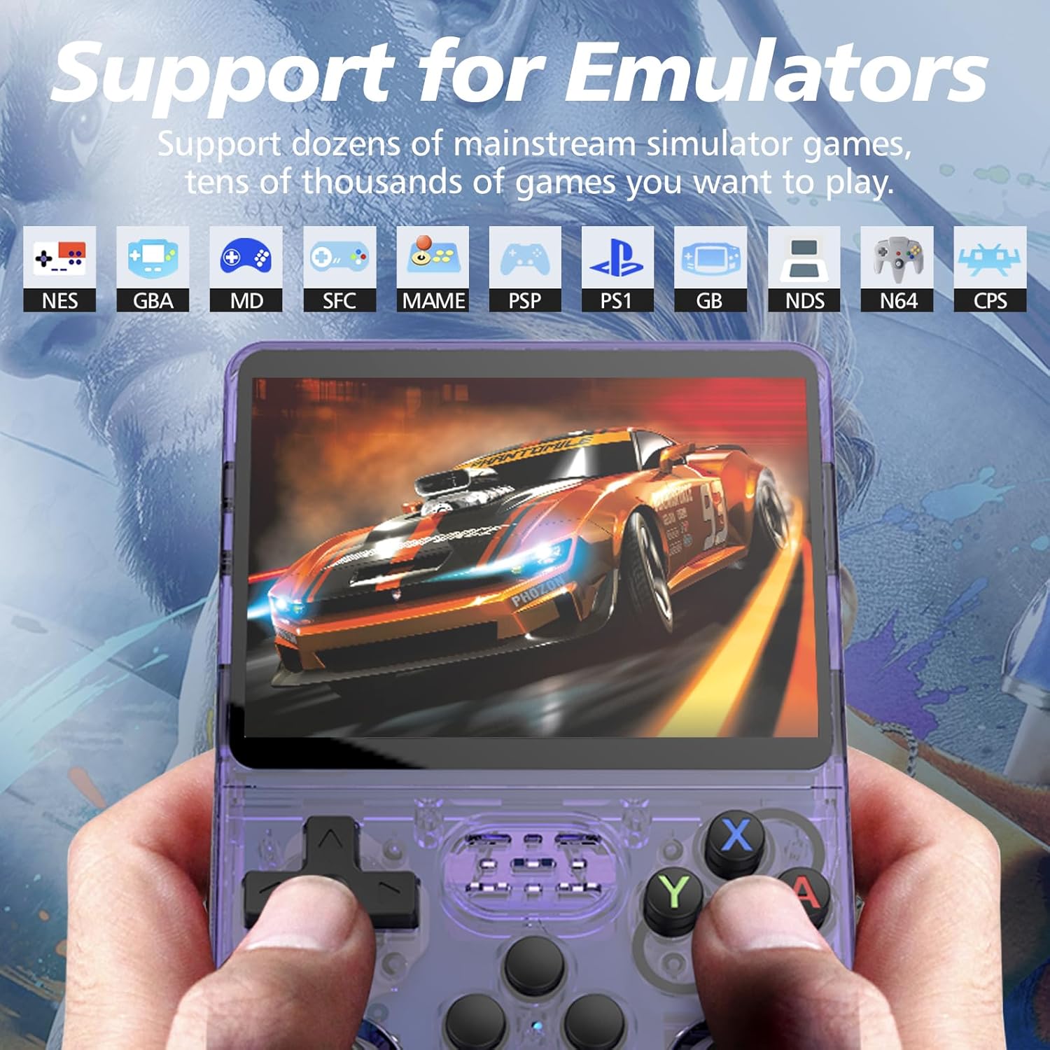 Asli Global Xretro Engine 3.5 Xretro Handheld Game Console With Linux System 128GB | Purple