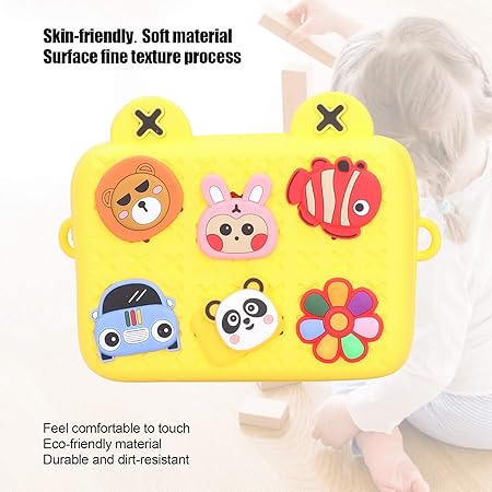 Kids Casual Handbag with Zipper & Adjustable Strap DIY Bag Fashion Creative Diagonal Bag Yellow | 220081