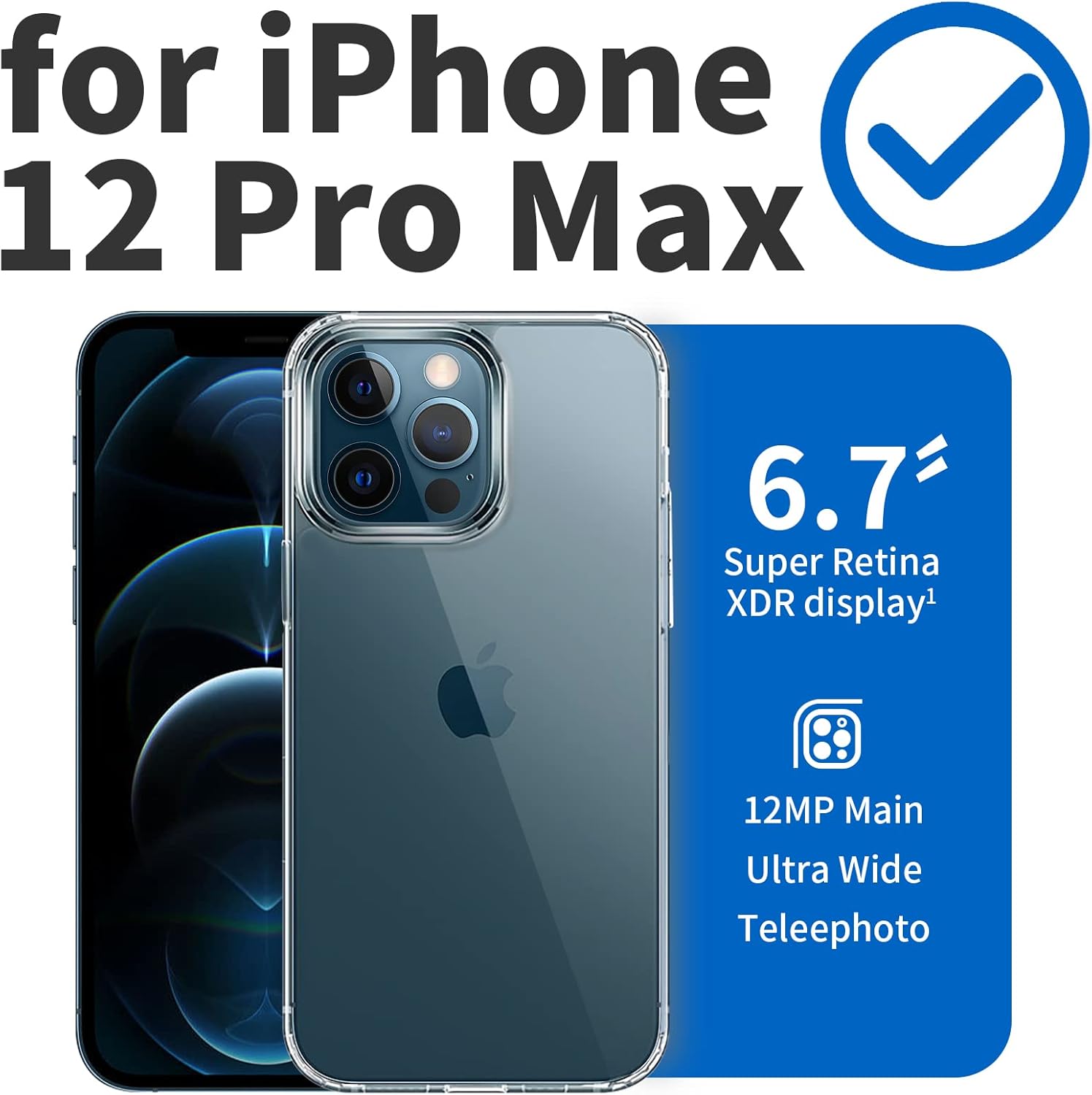 كڤر حماية PureArmor Shield من 90 Percent لهاتف IPhone 12 Pro Max | شفاف