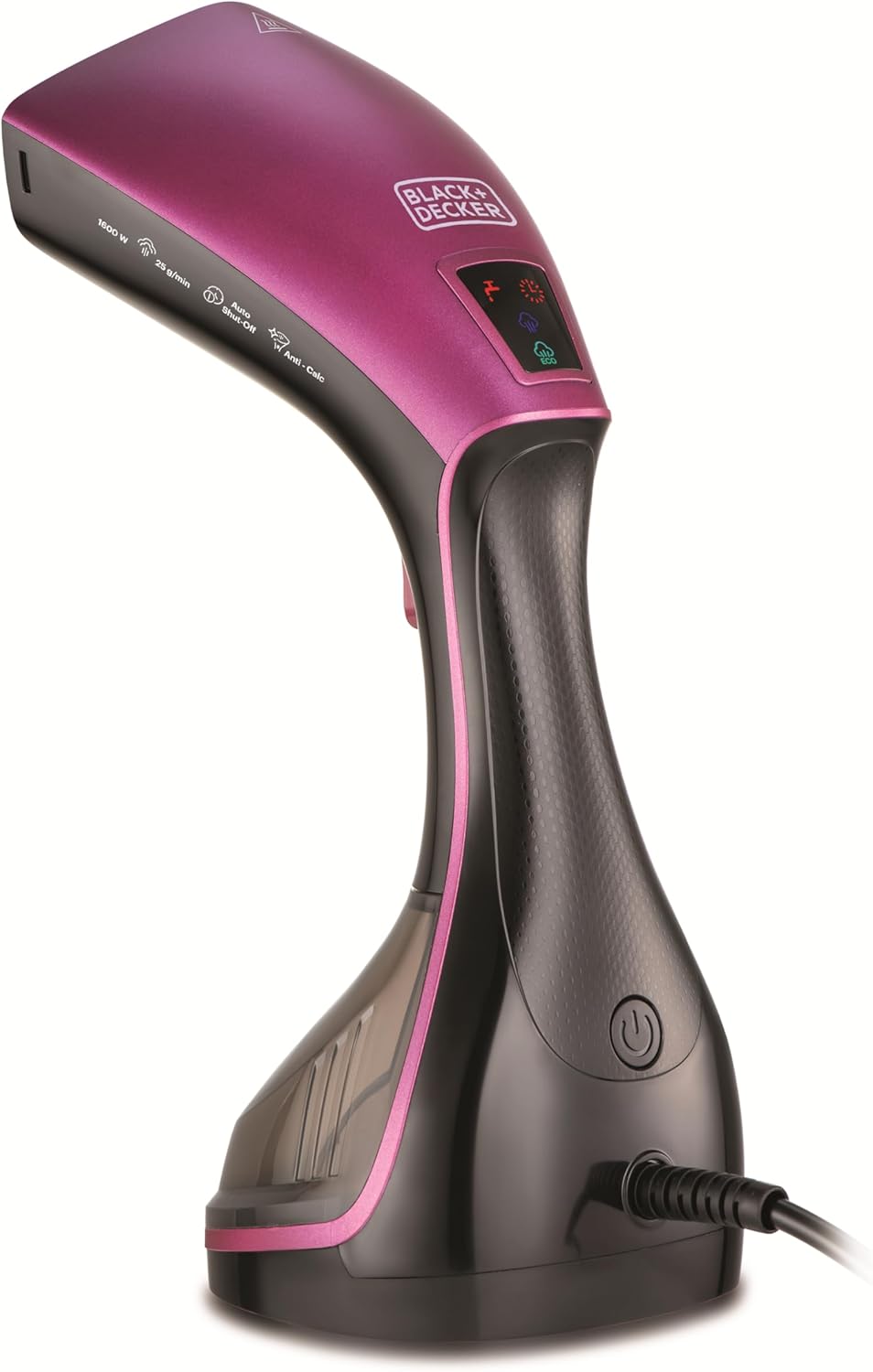 كواية ملابس HSTD1600-B5 من Black & Decker بقوة 1600 واط مع قاعدة سيراميك و شاشة عرض LED  رقمية | أسود