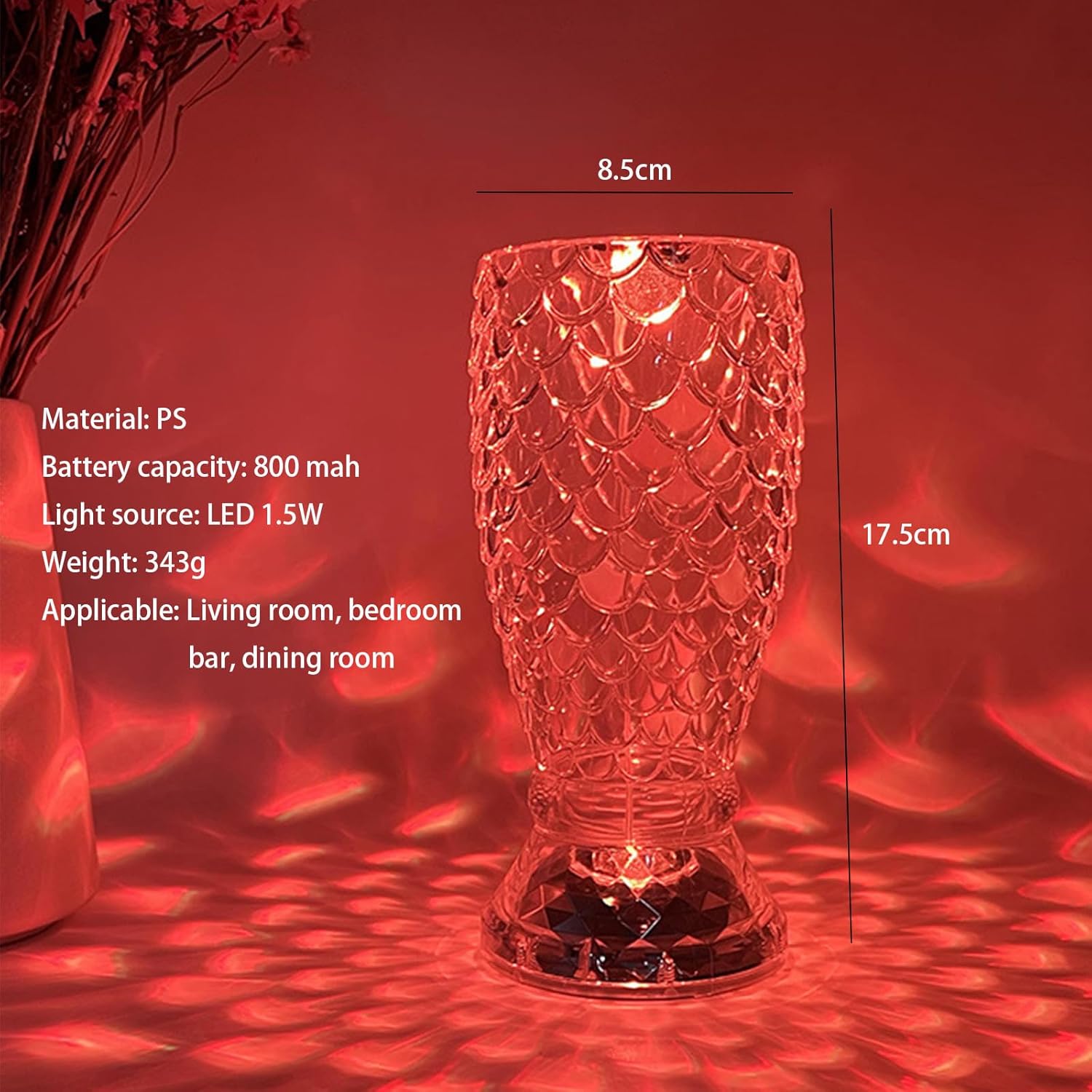 Crystal Table Lamp 16 Colors Changing RGB Diamond Acrylic Desk Lamp Touch & Remote Control Rechargeable LED Night Light Bedside Light for Bedroom Living Room Table Decor Gift