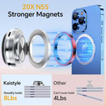 حامل هاتف للسيارة المغناطيسي بالشفط الكهربائي | فضي