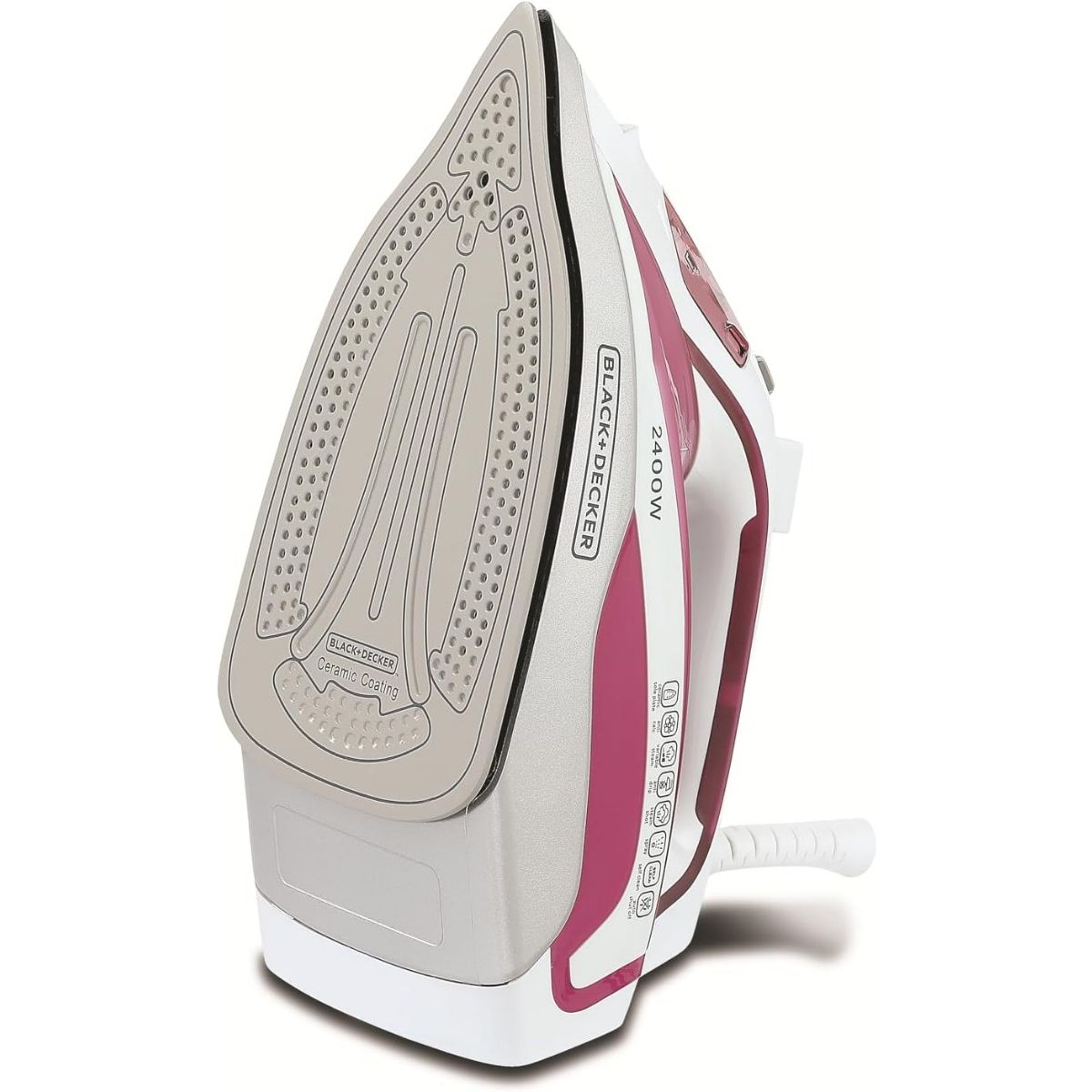 كواية بخار 2400 واط بسعة 380 مل مع إيقاف تلقائي وقاعدة سيراميك من Black & Decker