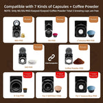 Wansa Upgrade 5 in 1 Espresso Single Serve Coffee Machine for Nespresso Original/Dolce Gusto/Mio/Ground Capsule and ESE Coffee Pods,19 Bar Automatic Compatible Capsule Coffee Machine