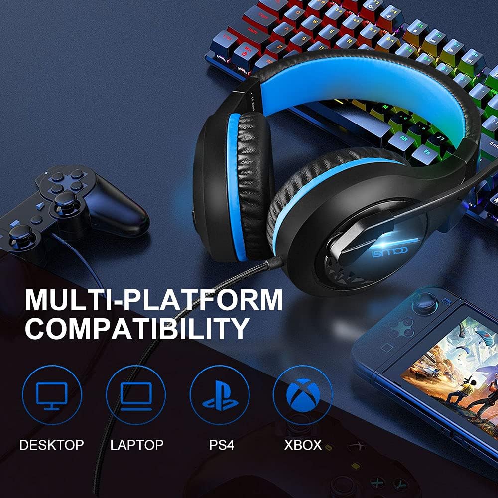 Colusi Gaming Headset CLS100 Pro+Gaming 3.5+USB Headphone |Black/Blue