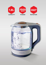 Olsenmark Illuminating Glass Kettle 1.8L 1500W