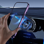 حامل هاتف للسيارة المغناطيسي بالشفط الكهربائي | فضي