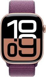 Apple Watch Series 10 - 46mm - GPS - Rose Gold Aluminium Case - with Plum Sport Loop