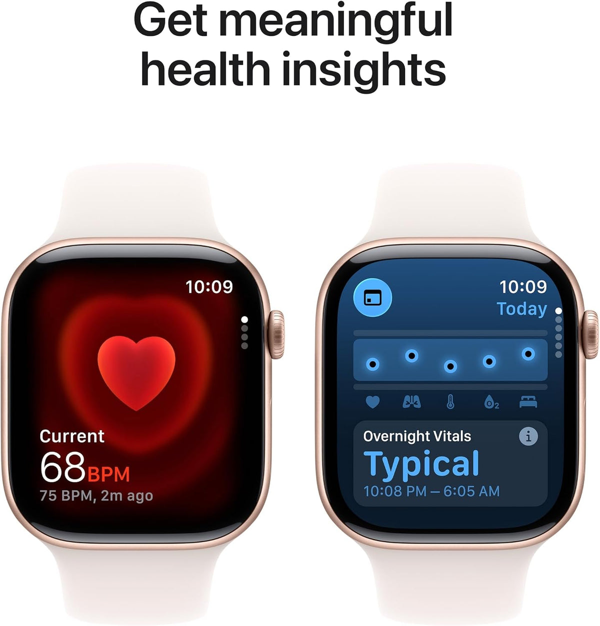 ساعة Apple Watch Series 11 GPS، 42 مم، هيكل ألومنيوم ذهبي وردي مع سوار رياضي وردي فاتح – S/M