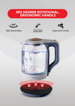 Olsenmark Illuminating Glass Kettle 1.8L 1500W