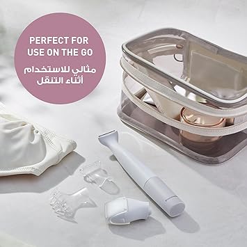 Panasonic Bikini Trimmer for Women with 4 Gentle Styling Attachments for Sensitive Areas, Wet & Dry, Battery Operated