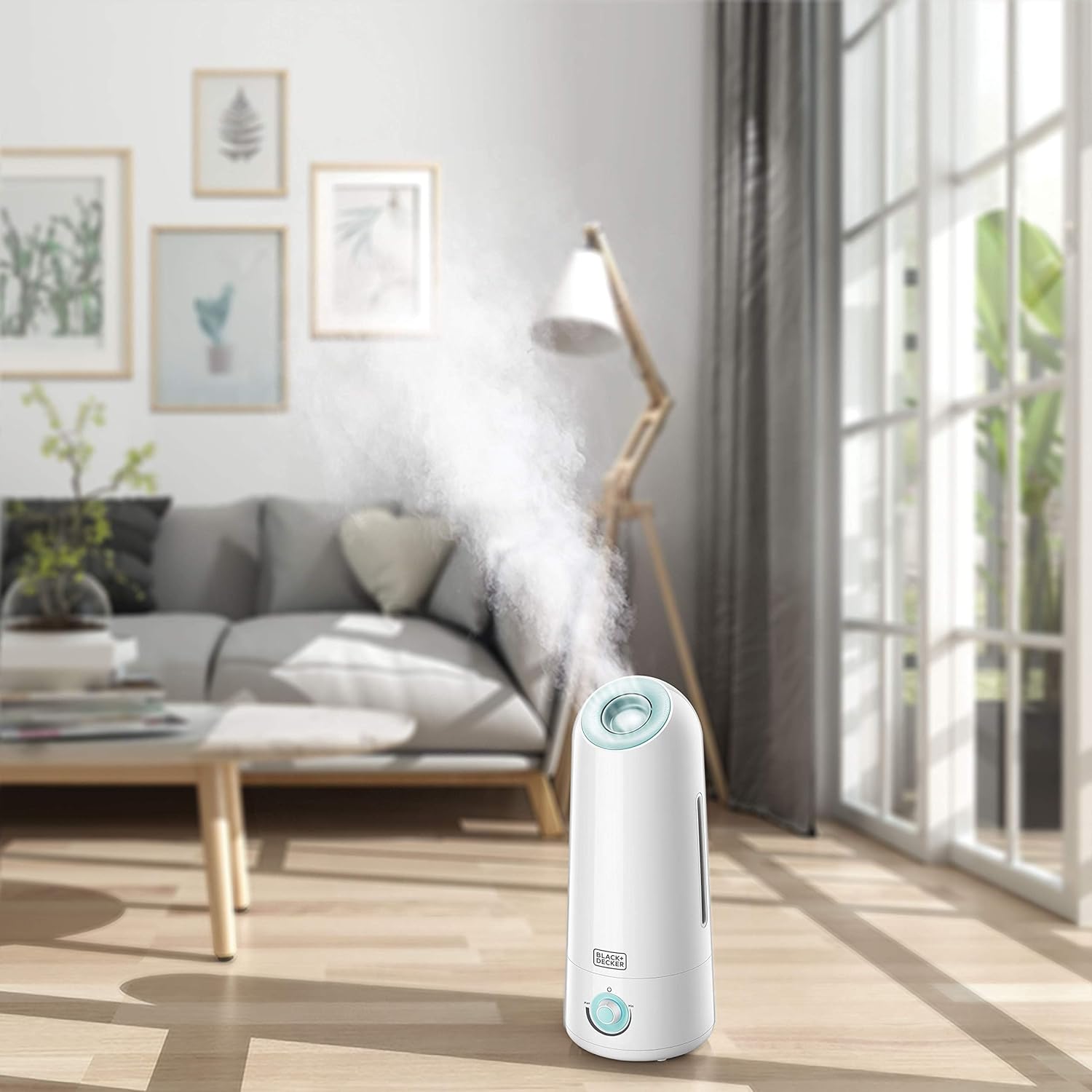 Black & Decker Air Humidifier  5L Capacity  Mist Level Control | White