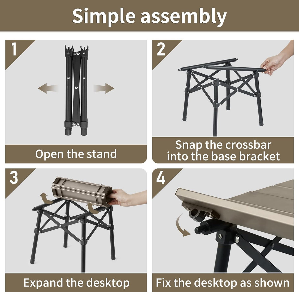 Naturehike Outdoor Portable Folding Table – Brown | Small