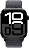 ساعة Apple Watch Series 10 GPS مقاس 42 مم، هيكل من الألومنيوم باللون الأسود مع حزام رياضي Ink