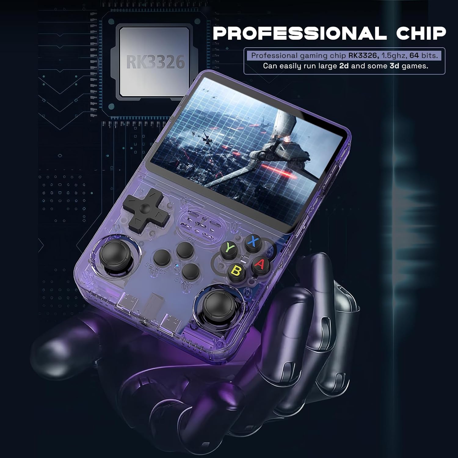 Asli Global Xretro Engine 3.5 Xretro Handheld Game Console With Linux System 128GB | Purple