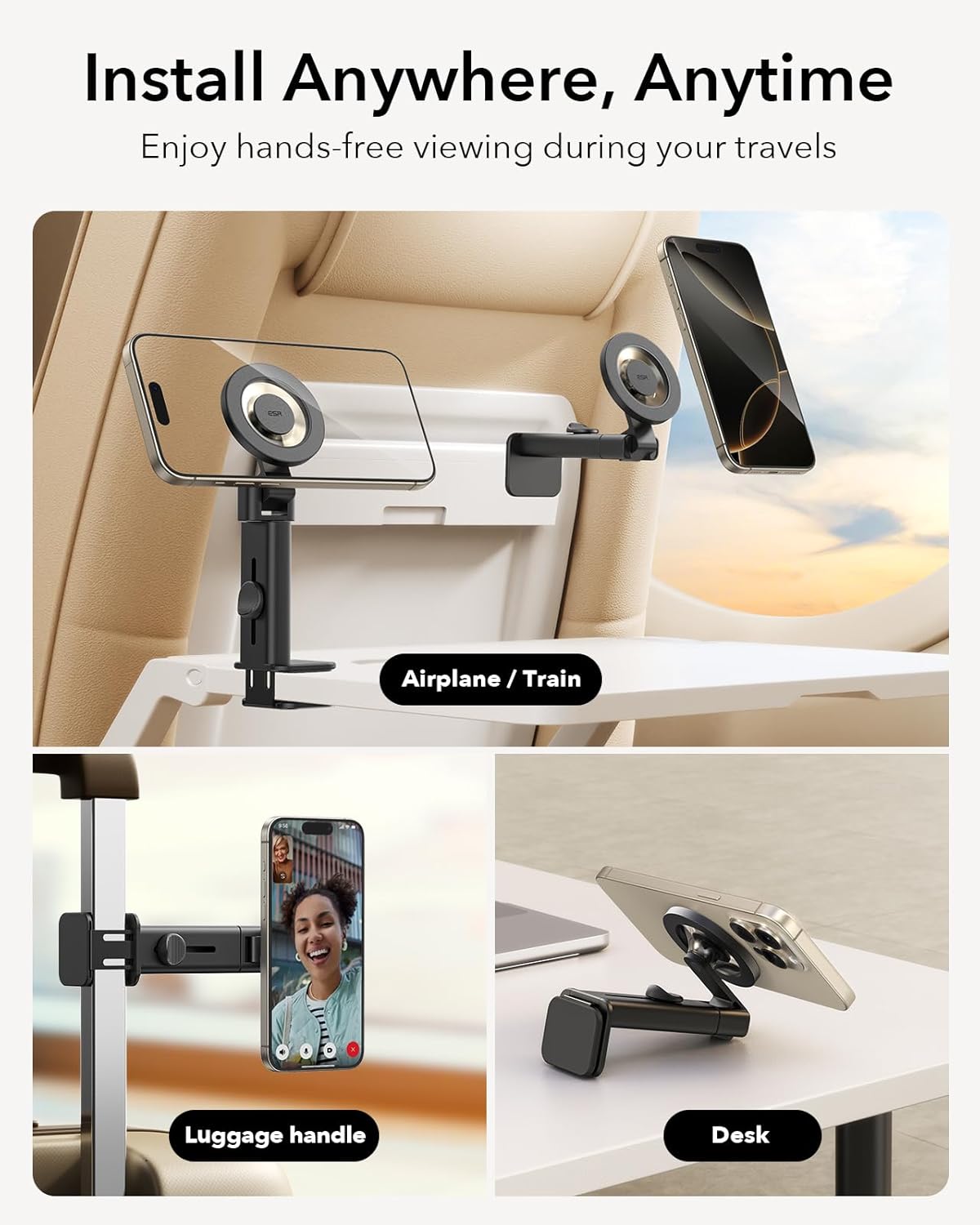 ESR Airplane Phone Holder For MagSafe Magnetic Mount with Metal Ring