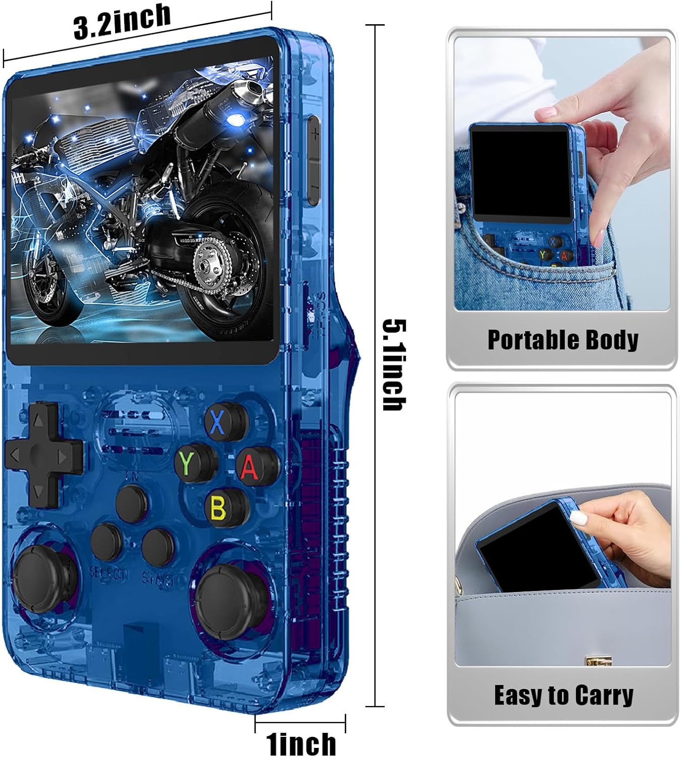 Asli Global Xretro Engine 3.5 Xretro Handheld Game Console With Linux System 128GB | Blue