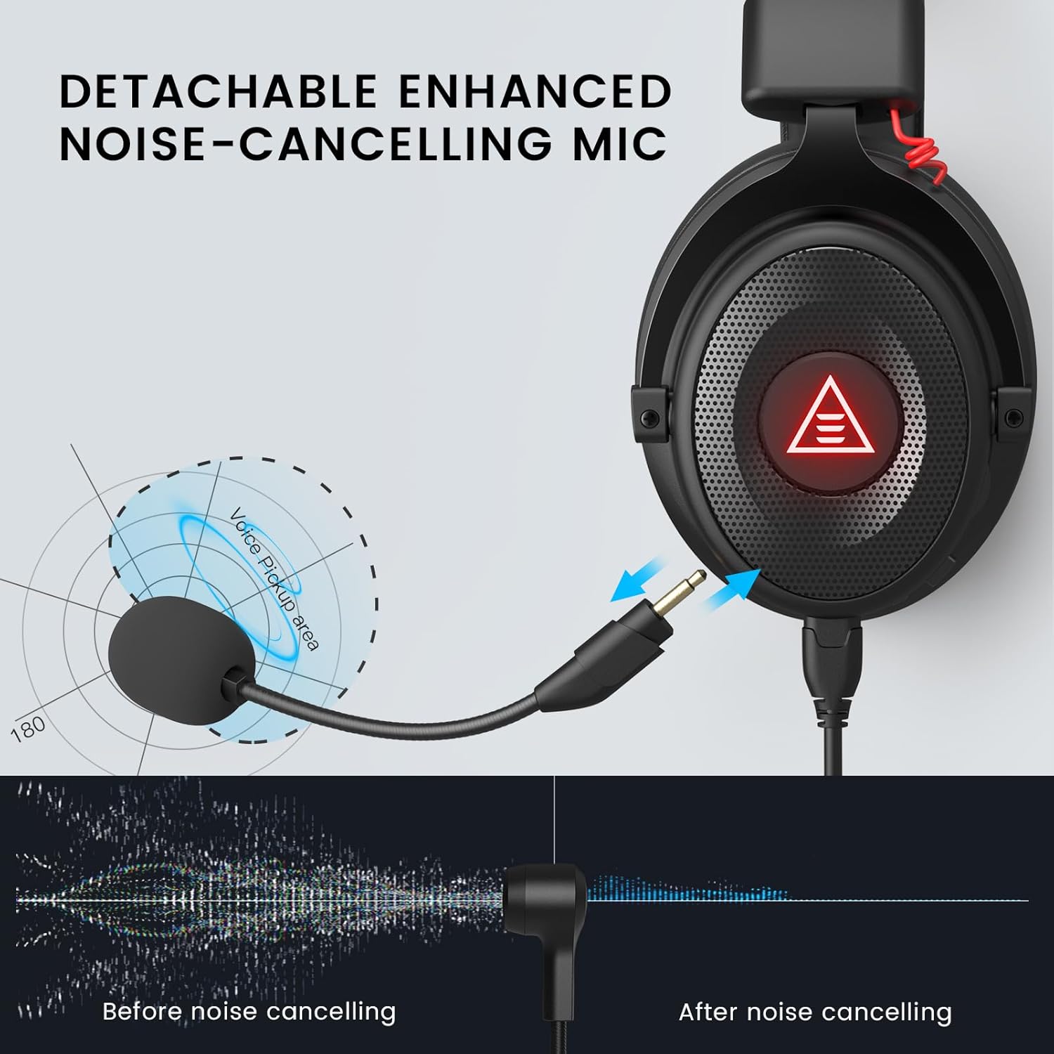 EKSA Gaming Headset With 3.5mm Jack | Black Red