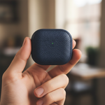 LZEL Airpods 4 Aurum Guard Premium TPU Leather Case | Blue