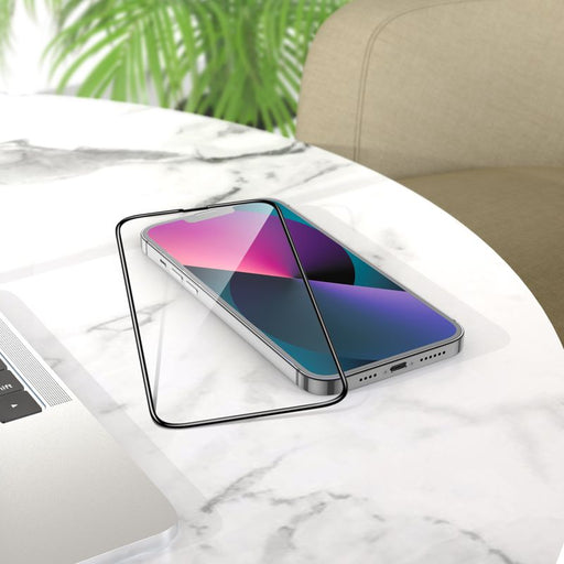 كڤر حماية شاشة لهاتف iPhone 15 Pro Max ثلاثي الأبعاد مضاد للكسر مع حافة سيليكون من Anank