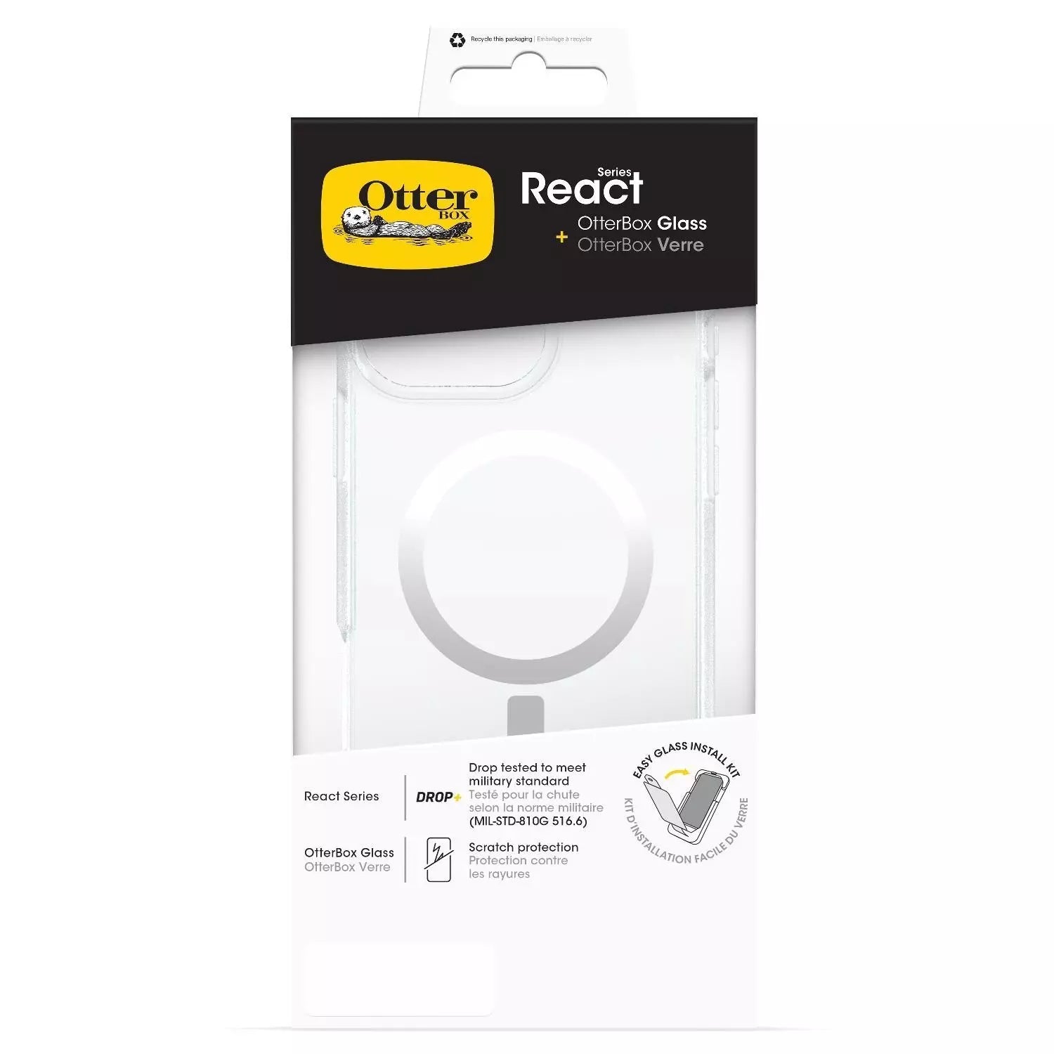 جراب Otter Box React MagSafe+ Glass شفاف لهاتف iPhone 16 Pro | 78-81447