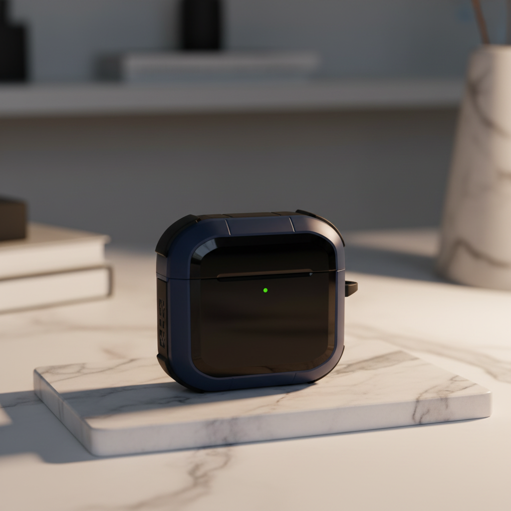 كڤر حماية Aurum Guard Max AirPods 4 من ليزل | ازرق / أسود