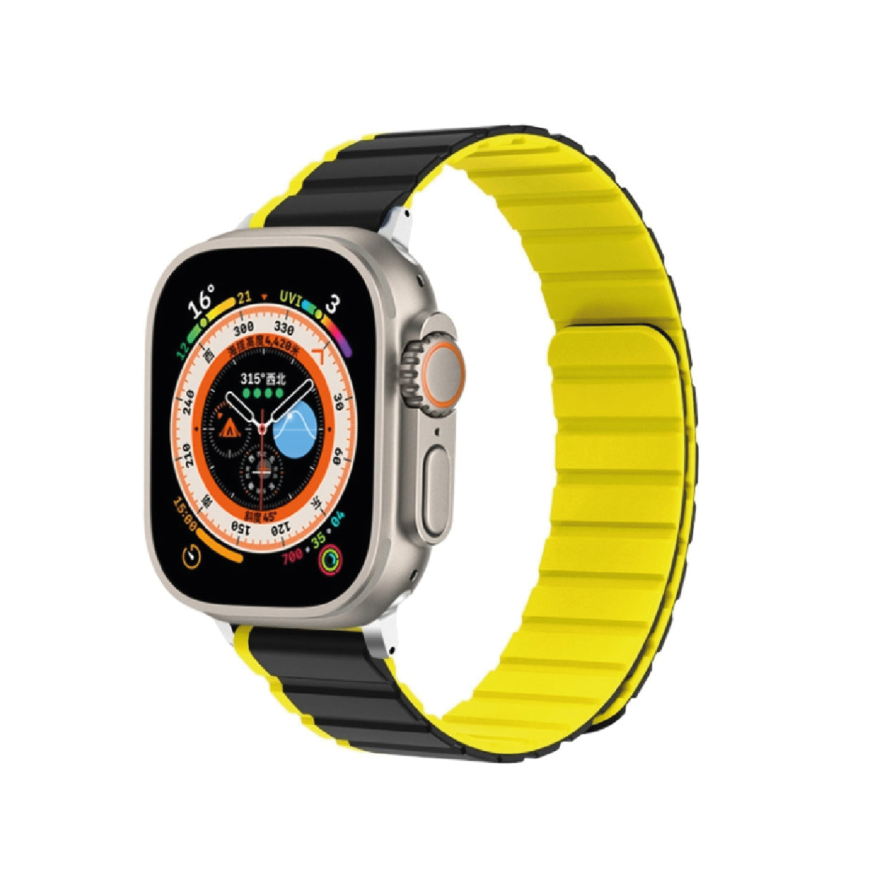 ZGA 45/49mm Watch Silicone Strap high quality comfortable - Yellow (755947)