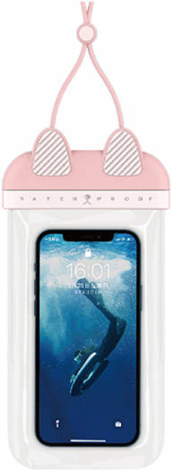 Wiwu Kitty WaterProof BagProtection For Smartphones Electronics - Pink (404112)