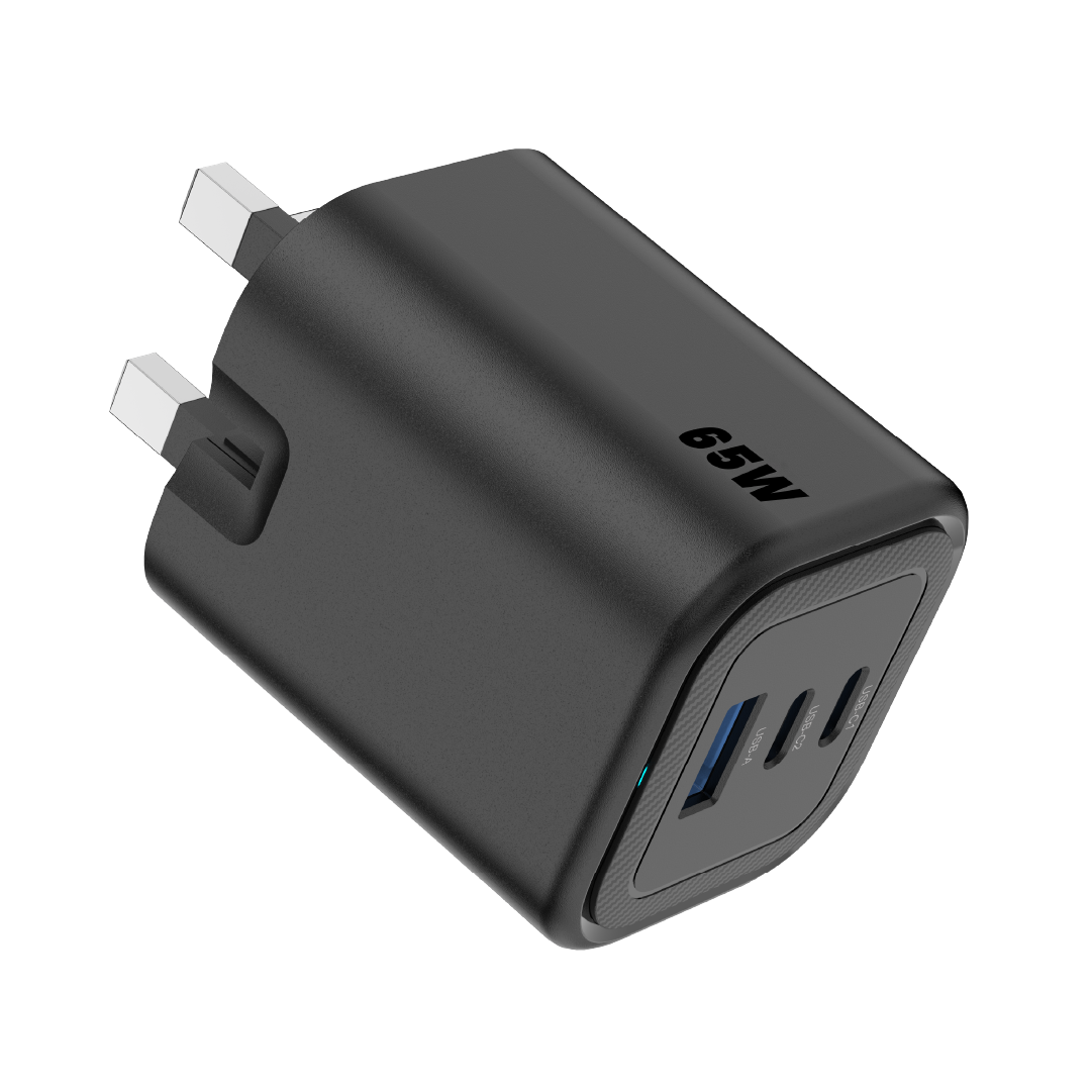 Asli  Global Maxcharge 65 Gan 3-Port Usb-A & Dual Usb-C Fast Charger | Black