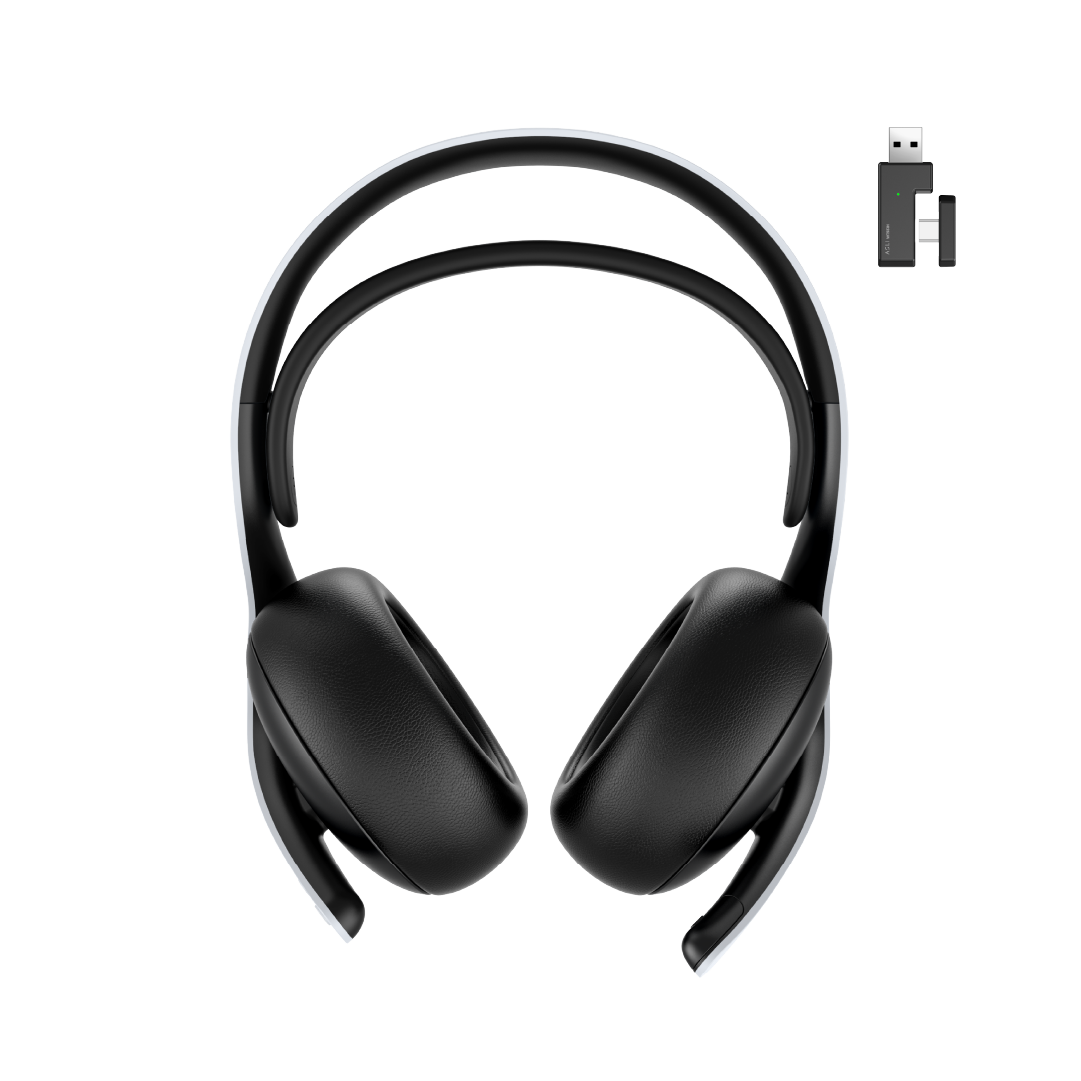 Asli Global Wavetune Series High-Performance 2.4G Wireless Tri-Mode Gaming Headset | White