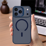 كڤر حماية بحامل معدني مدمج مع الكاميرا لهاتف iPhone 17 Pro Max | أزرق داكن