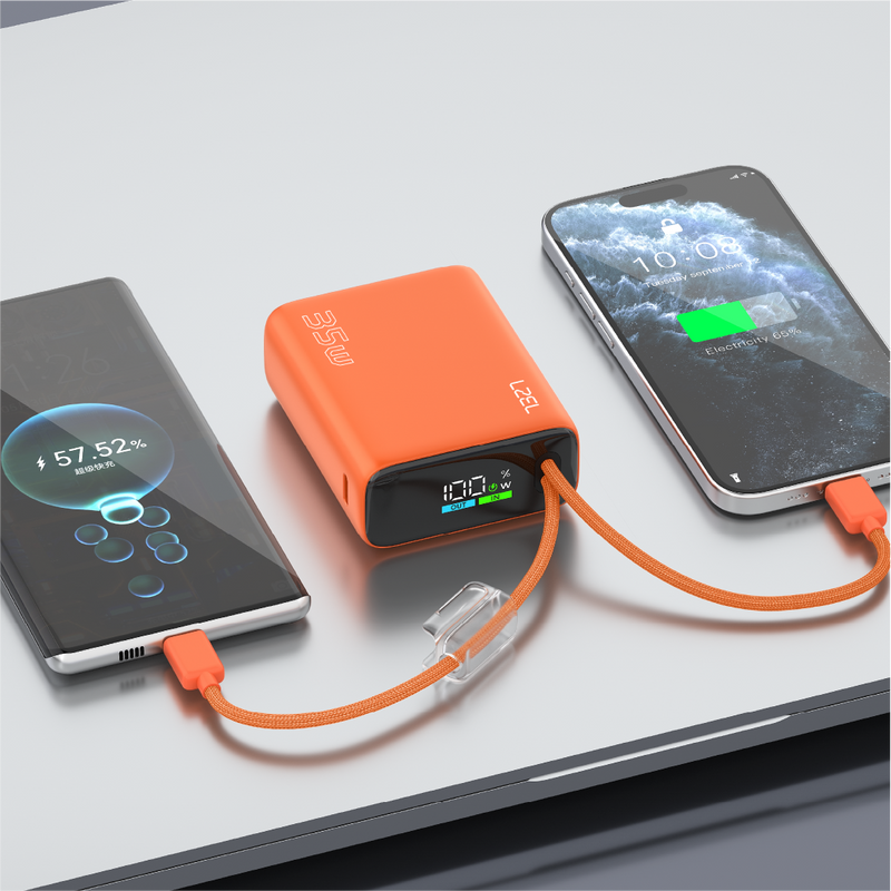  باور بانك من Lzel Neurovolt 10K PD 35W مع كابلات USB-C وLightning