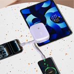 باور بانك من 90% percent بسعة 22.5 واط، مزود بكابلين مدمجين | Usb-C & Lightning | أزرق