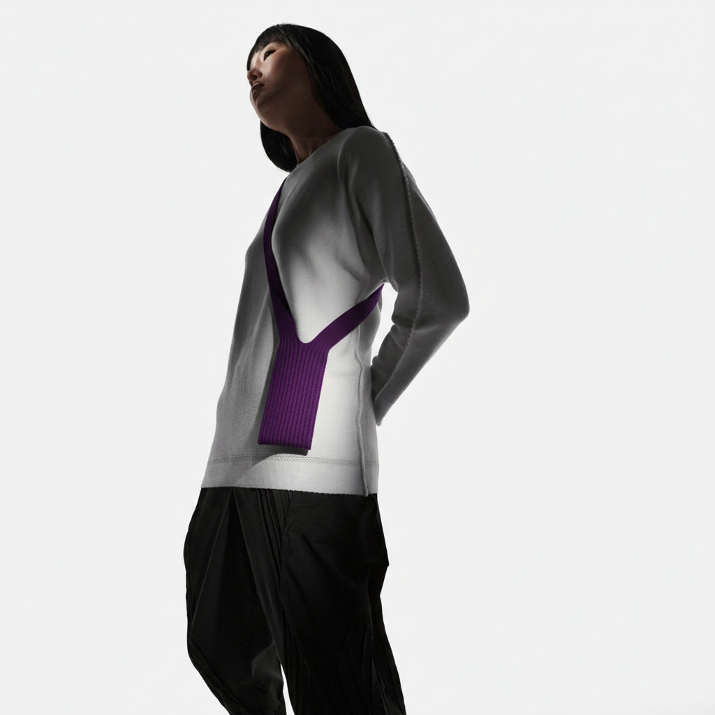 Phone Pocket with Strap – Stretch Knit Wearable iPhone Holder 80 cm | Purple